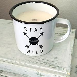 Stay wild camping in enamel mug